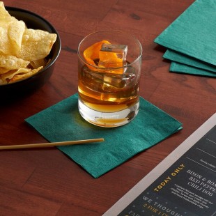 Choice Hunter Green 2-Ply Beverage / Cocktail Napkin - 250/Pack