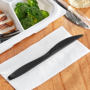 Solo Impress Individually Wrapped Heavy Weight Black Plastic Knife - 1,000/Case Solo Impress Individually Wrapped Heavy Weight Black Plastic Knife - 1,000/Case