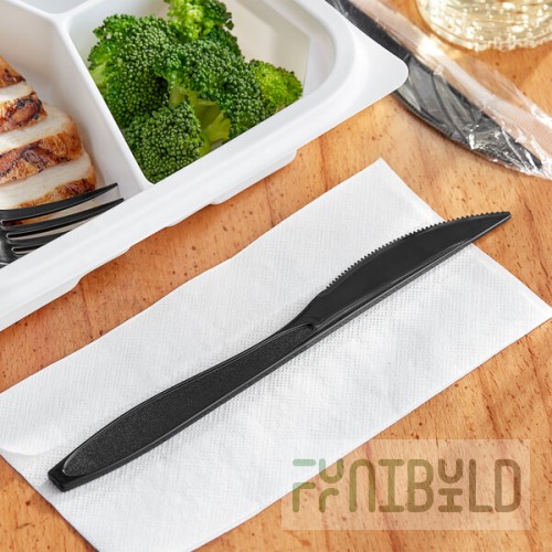 Solo Impress Individually Wrapped Heavy Weight Black Plastic Knife - 1,000/Case