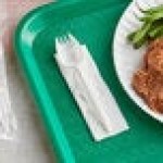 Choice Medium Weight White Wrapped Polypropylene Plastic Spork and Napkin Kit - 1,000/Case
