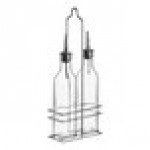 Choice 16 oz. 3 Piece Oil & Vinegar Cruet Set with Rack Choice 16 oz. 3 Piece Oil & Vinegar Cruet Set with Rack