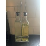 Choice 16 oz. 3 Piece Oil & Vinegar Cruet Set with Rack Choice 16 oz. 3 Piece Oil & Vinegar Cruet Set with Rack