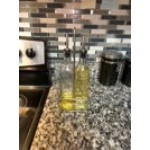 Choice 16 oz. 3 Piece Oil & Vinegar Cruet Set with Rack Choice 16 oz. 3 Piece Oil & Vinegar Cruet Set with Rack