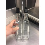 Choice 16 oz. 3 Piece Oil & Vinegar Cruet Set with Rack Choice 16 oz. 3 Piece Oil & Vinegar Cruet Set with Rack