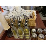 Choice 16 oz. 3 Piece Oil & Vinegar Cruet Set with Rack Choice 16 oz. 3 Piece Oil & Vinegar Cruet Set with Rack