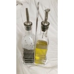 Choice 16 oz. 3 Piece Oil & Vinegar Cruet Set with Rack Choice 16 oz. 3 Piece Oil & Vinegar Cruet Set with Rack