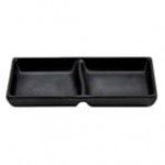 Elite Global Solutions JW521 Zen 4 oz. White Two Compartment Melamine Sauce Dish - 6/Case
