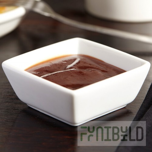 Libbey SL-3 Slate 2.75 oz. Ultra Bright White Square Porcelain Dipping Bowl - 36/Case