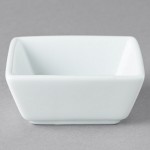 Libbey SL-3 Slate 2.75 oz. Ultra Bright White Square Porcelain Dipping Bowl - 36/Case