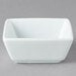 Libbey SL-3 Slate 2.75 oz. Ultra Bright White Square Porcelain Dipping Bowl - 36/Case