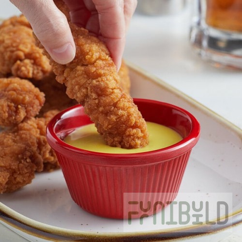 Acopa 4 oz. Red Fluted Melamine Ramekin - 12/Case