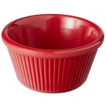 Acopa 4 oz. Red Fluted Melamine Ramekin - 12/Case Acopa 4 oz. Red Fluted Melamine Ramekin - 12/Case