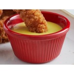 Acopa 4 oz. Red Fluted Melamine Ramekin - 12/Case Acopa 4 oz. Red Fluted Melamine Ramekin - 12/Case