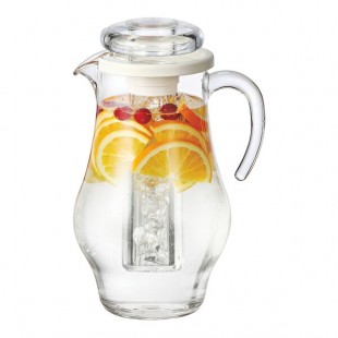 Service Ideas 81.1 oz. Bell SAN Plastic Pitcher with Ice Chamber SWP24BS Service Ideas 81.1 oz. Bell SAN Plastic Pitcher with Ice Chamber SWP24BS