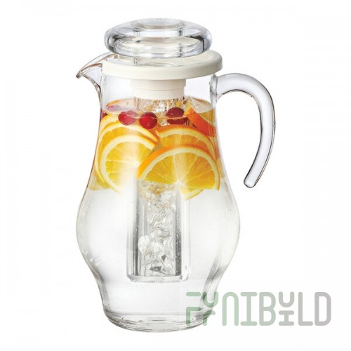 Service Ideas 81.1 oz. Bell SAN Plastic Pitcher with Ice Chamber SWP24BS