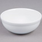 Tuxton BPK-060 7 oz. Porcelain White Oval China Baker / Casserole Dish - 12/Case