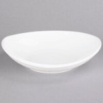 Tuxton BPK-060 7 oz. Porcelain White Oval China Baker / Casserole Dish - 12/Case