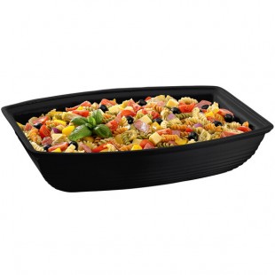 TableCraft CW3190BK 10.5 Qt. Black Cast Aluminum Oblong Salad Bowl