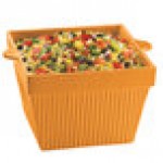 TableCraft CW1490X 6.5 Qt. Orange Cast Aluminum Square Condiment Bowl TableCraft CW1490X 6.5 Qt. Orange Cast Aluminum Square Condiment Bowl