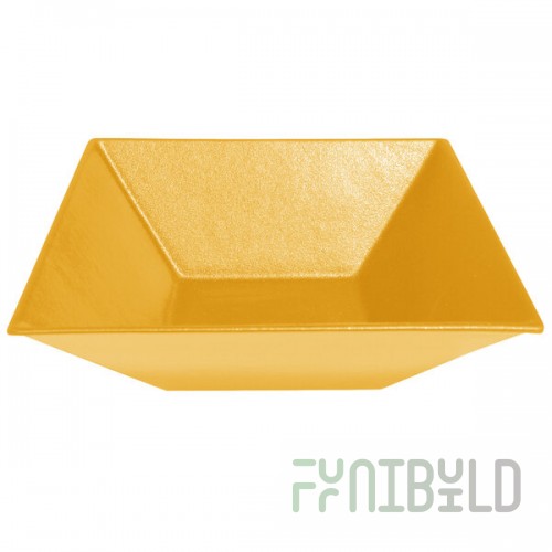 G.E.T. Enterprises BSD16-MOD-YW Bugambilia 13.5 Qt. Smooth MOD Finish Yellow Resin-Coated Aluminum XL Deep Square Bowl