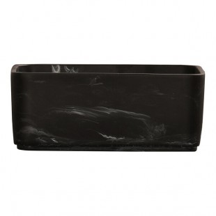 Cal-Mil 80 oz. Black Swirl Square Resin Bowl Cal-Mil 80 oz. Black Swirl Square Resin Bowl