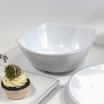 Elite Global Solutions SB5075L Viva 40 oz. White Curved Square Bowl with Black Trim - 6/Case Elite Global Solutions SB5075L Viva 40 oz. White Curved Square Bowl with Black Trim - 6/Case