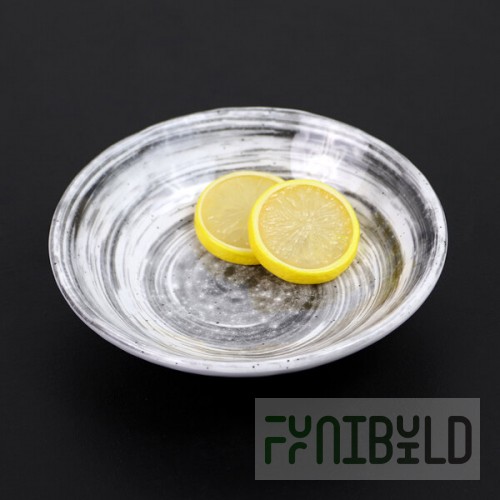 Elite Global Solutions D7134R Van Gogh Black 18 oz. Round Melamine Bowl - 6/Case
