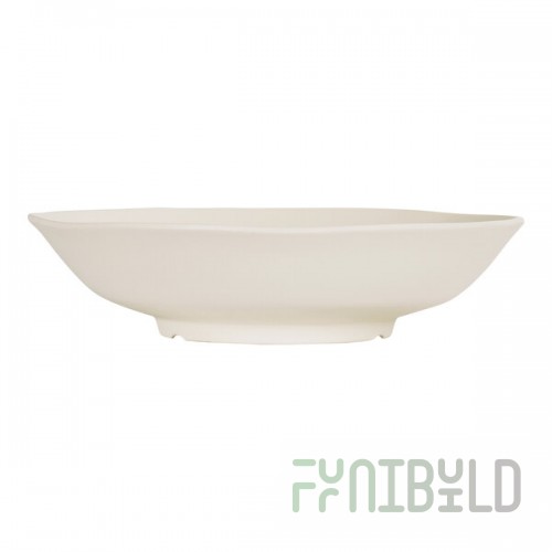 Cal-Mil Hand Thrown 96 oz. Ivory Round Melamine Serving Bowl