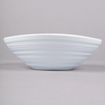 Elite Global Solutions DS725-W Swirl 23 oz. White Oblong Melamine Bowl - 6/Case
