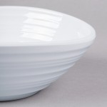 Elite Global Solutions DS725-W Swirl 23 oz. White Oblong Melamine Bowl - 6/Case
