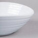 Elite Global Solutions DS725-W Swirl 23 oz. White Oblong Melamine Bowl - 6/Case