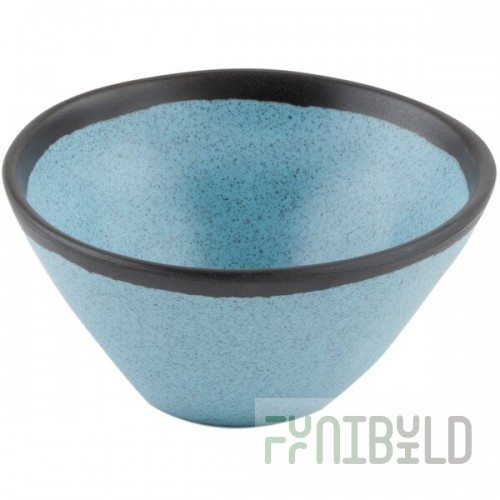 GET B-80-GBL Pottery Market 8 oz. Matte Speckled Grayish Blue Melamine Side Dish / Soup Bowl - 24/Case