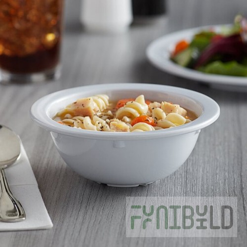 Acopa Foundations 13 oz. White Narrow Rim Melamine Grapefruit Bowl - 12/Case