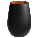 Stolzle Glisten from Global Tableware Collective 16.5 oz. Matte Black/Copper Stemless Wine Glass / Tumbler - 6/Case