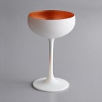 Stolzle Glisten from Global Tableware Collective 16.5 oz. Matte Black/Copper Stemless Wine Glass / Tumbler - 6/Case