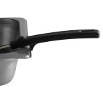 Vollrath 61170 4 oz. Black Perforated Round Stainless Steel Spoodle® Portion Spoon with Grip 'N Serve® Handle