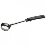 Vollrath 61170 4 oz. Black Perforated Round Stainless Steel Spoodle® Portion Spoon with Grip 'N Serve® Handle
