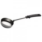 Vollrath 61170 4 oz. Black Perforated Round Stainless Steel Spoodle® Portion Spoon with Grip 'N Serve® Handle