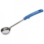 Vollrath 61170 4 oz. Black Perforated Round Stainless Steel Spoodle® Portion Spoon with Grip 'N Serve® Handle