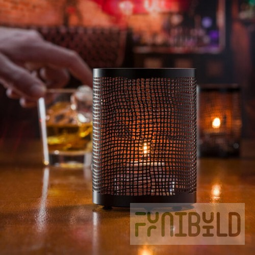 Hollowick 6317 Chantilly Black and Copper Perforated Metal Lamp
