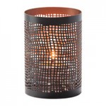 Hollowick 6317 Chantilly Black and Copper Perforated Metal Lamp Hollowick 6317 Chantilly Black and Copper Perforated Metal Lamp