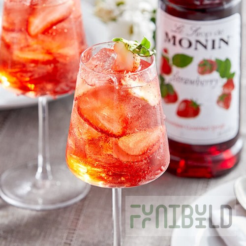 Monin Premium Strawberry Flavoring / Fruit Syrup 1 Liter - 4/Case