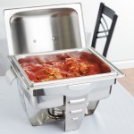 Vollrath 49529 4.1 Qt. Maximillian Rectangular Chafer Half Size with Stainless Steel Accents