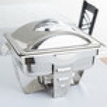 Vollrath 49529 4.1 Qt. Maximillian Rectangular Chafer Half Size with Stainless Steel Accents