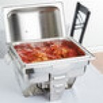 Vollrath 49529 4.1 Qt. Maximillian Rectangular Chafer Half Size with Stainless Steel Accents