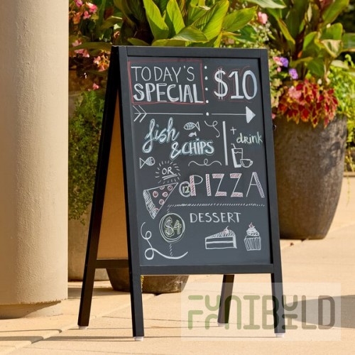 Choice A-Frame Chalkboard Sidewalk Sign - Black Wood - 25