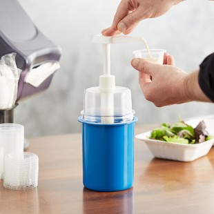 Steril-Sil 30 oz. Blue Condiment Dispenser Kit with 1 oz. Pump and Dome Top Lid Steril-Sil 30 oz. Blue Condiment Dispenser Kit with 1 oz. Pump and Dome Top Lid
