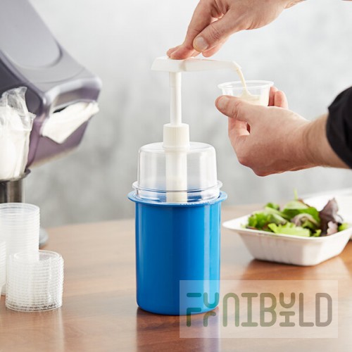 Steril-Sil 30 oz. Blue Condiment Dispenser Kit with 1 oz. Pump and Dome Top Lid