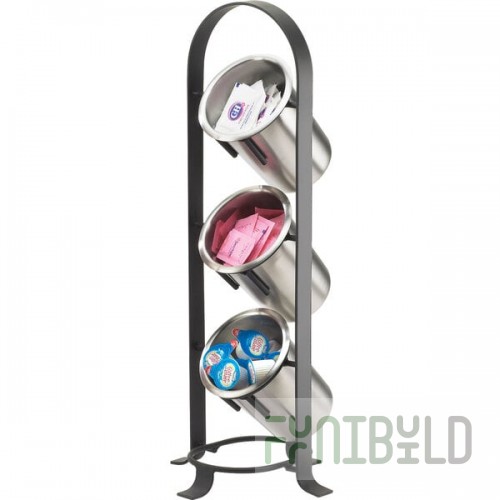 Cal-Mil 1583-13 Soho Black 3-Cylinder Vertical Flatware / Condiment Display