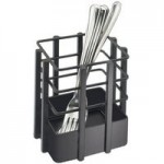 Cal-Mil 1583-13 Soho Black 3-Cylinder Vertical Flatware / Condiment Display